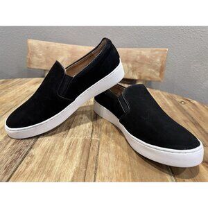 Vionic Shoes Womens 6.5 Midi Black Suede Nubuck Leather Slip On Sneakers NEW